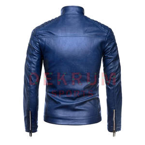 Venta al por mayor Tallas grandes Chaqueta de cuero Uso al aire libre Chaqueta de cuero de cuello alto Hombres Chaqueta de cuero - Product Image 4