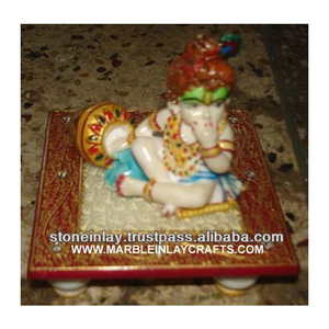 Baal Gopal Krishna Ji รูปปั้นหินอ่อนสีขาว Makhanchor Natkhat Laddu Gopal Ji แฮนด์เมดราคาถูก Ston คุณภาพดี - Product Image 1