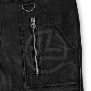 Pantalons de jogging en cuir pour hommes, légers, décontractés, coupe droite, taille mi-haute, coupe slim, haute qualité, hiver, look urbain, ourlet retroussé - Product Image 6