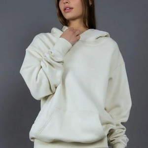 High Quality Cotton Oversize Hoodie Thick Fleece Drop Shoulder Plain Blank Custom Men Hoodies Manufacturer - Product Image 5