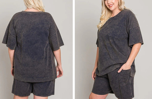 Camiseta Deportiva de Manga Larga con Hombros Caídos, Cuello Redondo, Ajustada, Transpirable, de Lona, Lavada al Ácido, para Mujer, Nueva Llegada - Product Image 2