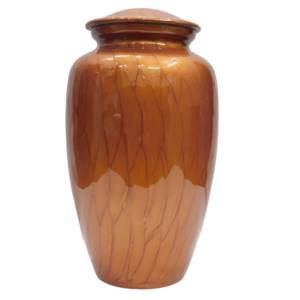 Urnas de cremación para adultos de aluminio de nueva forma con suministros funerarios de color esmalte azul cielo urnas de metal para cenizas. - Product Image 3