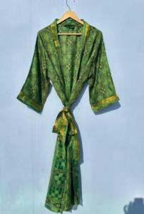 Kimono indio de seda hecho a mano, bata de salón de playa informal Unisex, suministro de ODM para accesorios de ropa musulmana tradicional, estilo Vintage - Product Image 2