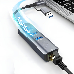 Hub Adattatore USB-C con Ethernet Gigabit e 3 Porte USB 3.0 in Lega di Alluminio per Trasferimento Dati Computer - Product Image 2