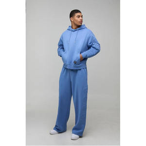 Conjunto Deportivo Unisex Casual de Alta Calidad, 420g, 100% Algodón Transpirable, Diseño Sólido, Sudadera con Capucha y Pantalones para Invierno - Product Image 1