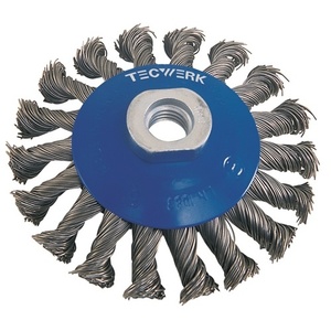 แปรงทรงกรวย D.115 มม. ลวดหนา 0.5 มม. STA 15 มม. 12500 นาที- โดย TECWERK - Product Image 1