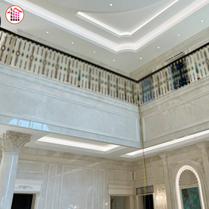 Biệt thự nội thất gạch lát sàn màu be tự nhiên sàn đá cẩm thạch trang trí một cửa tùy chỉnh sản xuất đá cẩm thạch trong nhà gạch màu be - Product Image 5