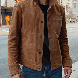 Giacca di pelle scamosciata di ultima generazione per uomo abbigliamento Casual da uomo genuino giacche di pelle Design personalizzato - Product Image 3