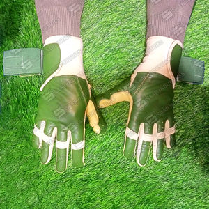 Guantes de bateo de béisbol de cuero de vaca genuino personalizados profesionales de alta calidad ligeros ambidiestros negro menta gris - Product Image 6