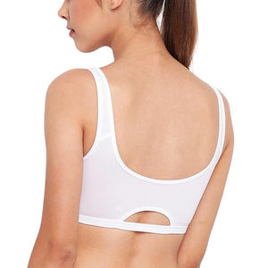 Soutien-gorge de sport sur mesure 95% coton 5% Spandex blanc gris couleur dames meilleur prix d'usine Bangladesh - Product Image 4
