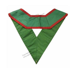 Collier maçonnique Regalia de qualité supérieure brodé franc-maçon en velours avec décoration en dentelle - Product Image 1