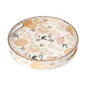 Ensemble de 3 plateaux de service rectangulaires gigognes en bois MDF massif finition bambou Plateau à dessert décoratif Cuisine à domicile Nourriture - Product Image 1