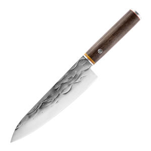 Venta al por mayor personalizado de alta calidad OEM ODM cubertería de fábrica profesional Damasco Top Chef cuchillo de cocina fijo cuchillo de hoja afilada - Product Image 1