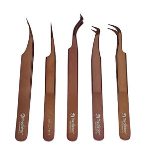 Ensemble de pinces à extensions de cils, haute précision, acier inoxydable, longueur 10 mm, droites, courbées, pinces à cils volumineuses, parfaites pour les cils - Product Image 3