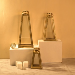 Romantic Iron Metal Candle Holder and <b>Lantern</b> With Beautiful <b>Gold</b> Creative Design for Dinner & Room Decor - Product Image 3