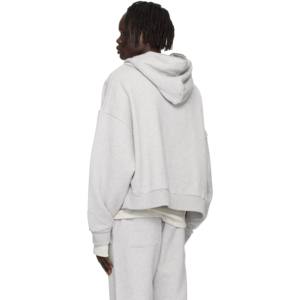 เสื้อฮู้ดซิปเต็มตัวสำหรับผู้ชายผ้าคอตตอนขนแกะ100% สีขาวออกแบบได้ตามที่ต้องการสำหรับฤดูหนาว - Product Image 3