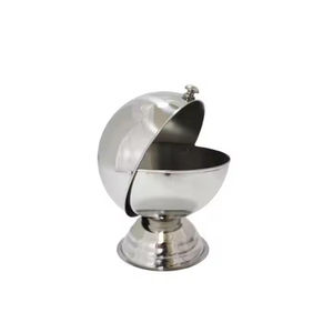 Eco-Friendly Stylish Metal Raised Bowl with Cone Shape Stand Brushed Stainless Finish for Parties - Product Image 1