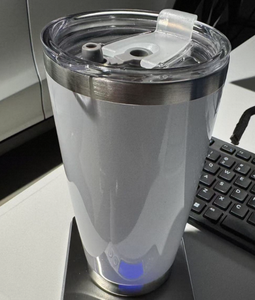 Tumbler con coperchio e paglia in acciaio inox tazza di vetro alla rinfusa sotto vuoto isolato a doppia parete da viaggio tazza da caffè rivestita in polvere tazza - Product Image 1