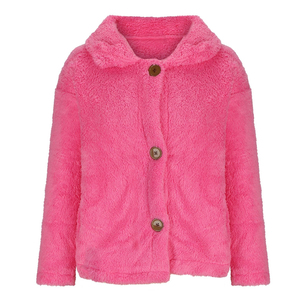 Logotipo personalizado Sherpa Polar Fleece Zip up Jacket Oink color Bordado Fleece Sherpa Invierno transpirable Cálido sharpa chaqueta de las mujeres - Product Image 2