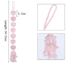 Colgador de pared con forma de corazón, cristal de rodonita, piedra preciosa curativa, chacra - Product Image 2
