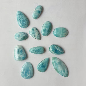 1 unidad de Larimar Natural 25x18mm pera cabujón 18 Cts Iroc ventas alta calidad genuina piedras preciosas sueltas cabina al por mayor US $8,5 - Product Image 2