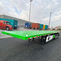 Semi-remorque à plateau bas en acier robuste à 4 essieux de 20 à 60 pieds, capacité de charge maximale de 100 tonnes, suspension pneumatique, transport de conteneurs