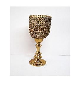 "Grand Bougeoir de Table Vintage en Métal Doré pour Célébrations et Décoration de Salon" - Product Image 1