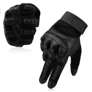 Cuero Algodón Sin Dedos Heavy Duty Nudillo Protección Entrenamiento al aire libre Motocicleta Ciclismo Guantes tácticos - Product Image 1