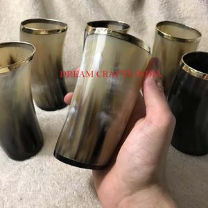 แก้วเบียร์ทรงแตรไวกิ้ง ขัดเงา ลายสัตว์ วัสดุออร์แกนิค พกพาสะดวก ใช้ในงานแต่งงาน บ้าน โรงแรม สลักลายตามสั่ง งานฝีมือในฝัน - Product Image 4