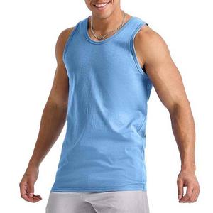 <b>Men's</b> Plus Size Sleeveless Cotton Tank Top Summer Sportswear Gym <b>Slim</b> Fit Jogging <b>Vest</b> Plain Knitted Workout Singlets OEM Supply - Product Image 1