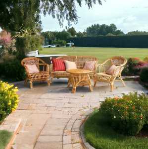 Nouveauté Ensemble de meubles d'intérieur et d'extérieur modernes de luxe Ensemble de canapés cannés 5 places avec table Ensemble de canapés meubles de jardin et de patio - Product Image 3