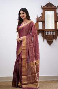 Hermoso estilo tradicional suave seda Sari Rich Pallu Jacquard trabajo y ornamentación completa ropa India pakistaní - Product Image 5