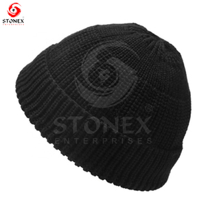 Gorro de punto de doble capa cálido de invierno personalizado para hombre 100% patrón de cuadros de lana diferentes colores y diseños - Product Image 5