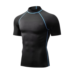 Dernier design Rash Guard à manches courtes Sublimation MMA Rashguard Chemises de compression respirantes Taille américaine Rash Guard pour hommes - Product Image 1