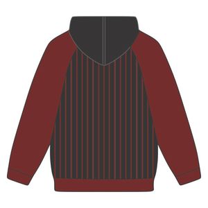 DST Delta Black Body Maroon Raglan Pinstripes Sudadera con capucha Mezcla de algodón Hermandad de mujeres griega Ropa HBCU Soror Sudadera con capucha Ropa - Product Image 2