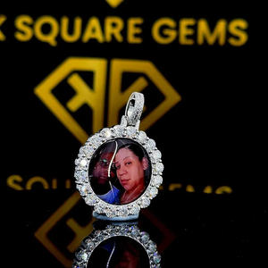 Pendentif en Moissanite personnalisé pour enfants, hommes, femmes, image personnalisée, pendentif Hip Hop en argent sterling 925 de qualité VVS - Product Image 2