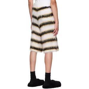 Nouveau short imprimé en tricot rayé à la mode pour hommes personnalisé 100% polyester décontracté surdimensionné genou cordon Streetwear laine moelleuse - Product Image 2