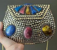 Pochette vintage en métal avec chaînes et fermeture éclair, emballage personnalisé, vente en gros à bas prix en provenance d'Inde - Product Image 5