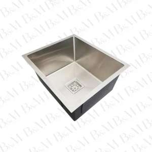 Fregadero de acero de calidad libre de corrosión de alto pulido al por mayor, modelo de montaje superior único con orificio de desbordamiento para uso diario en la cocina - Product Image 3