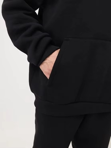 Custom Men's 100% Cotton Streetwear Sweatsuit Set 2-Piece <b>Oversized</b> Hoodie <b>Jogger</b> Tracksuit Drop Shoulder Baggy Breathable Solid - Product Image 6