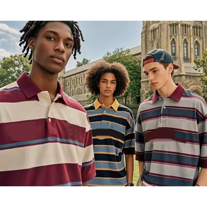 <span class=keywords><strong>Polo</strong></span> de rugby brodé surdimensionné de haute qualité avec logo personnalisé, pull à manches longues, <span class=keywords><strong>polo</strong></span> rayé, costume de rue, <span class=keywords><strong>polo</strong></span> de rugby en coton - Product Image 4