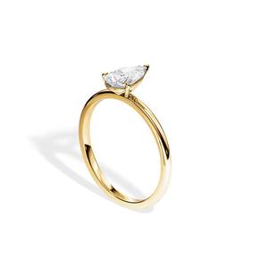 IGI Certified Pear Cut Lab Grown Diamond Solitaire Engagement <b>Ring</b> 14K Yellow / White And Rose Gold Minimalist Wedding <b>Ring</b> - Product Image 4