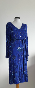 Escote en V bordado a mano A-Line elegante vestido de noche de talla grande ropa Formal mangas largas Maxi-Longitud cócteles antiestático - Product Image 4