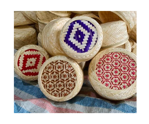 Mini sac avec anse en bambou-sac rond en bambou - Product Image 1