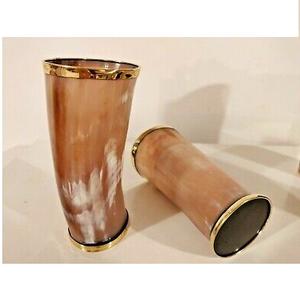 AALIYAN IMPEX Venta Directa Calidad Premium Hecho a Mano Cuerno Natural Vasos de Vidrio Excelente para Beber Directamente a Bajo Precio - Product Image 2