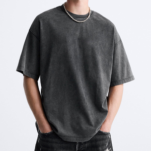 Camisetas de algodón 100% lavadas con ácido de la mejor calidad para hombres Estilo de calle High Street para hombres - Product Image 2