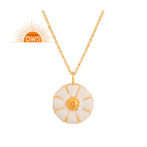 Último diseño 18K chapado en oro diseño floral colgante collar Demi joyería fina para mujer regalo para ella - Product Image 1