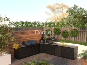 Cocina Exterior Dorene 2024, Cocina de Jardín con Parrilla para <span class=keywords><strong>Pizza</strong></span> y Barbacoa, Cocina Modular Prefabricada para Uso Doméstico - Product Image 4