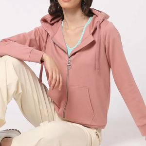 Sweat à capuche en molleton de coton 100% pour femmes, manches longues, vêtements de haute qualité, vente en gros, marque personnalisée, conception OEM, impression unie, couleurs unies - Product Image 6