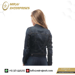 Chaqueta vaquera básica con botones para mujer, chaqueta vaquera de alta calidad con relleno de algodón transpirable, fábrica, venta al por mayor, decoración de perlas, precio barato - Product Image 4